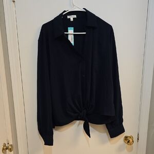 Nine Britton Sz XL Navy Blouse